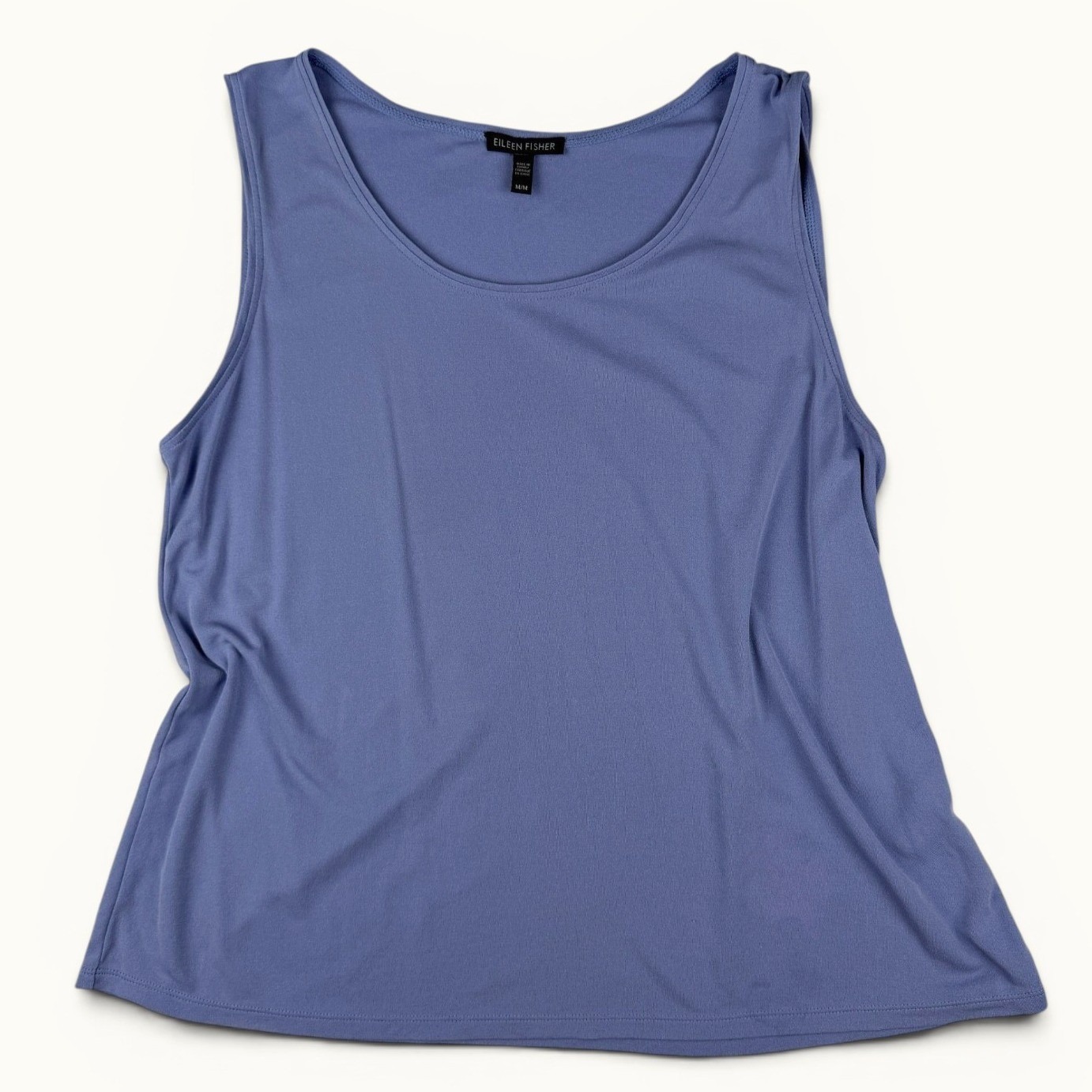 Eileen Fisher Silk Jersey Scoop Neck Tank Top Size M Quiet Luxury Minimalist